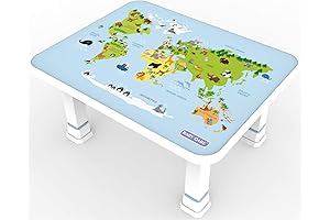 Kids Folding Floor Table Adjustable Height Table for Toddlers and Twins