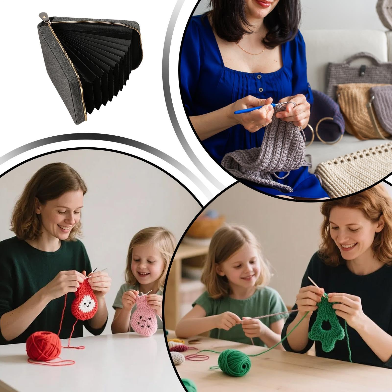 Bolsa para Agujas de Tejer Estuche Fino Multicapa Portátil