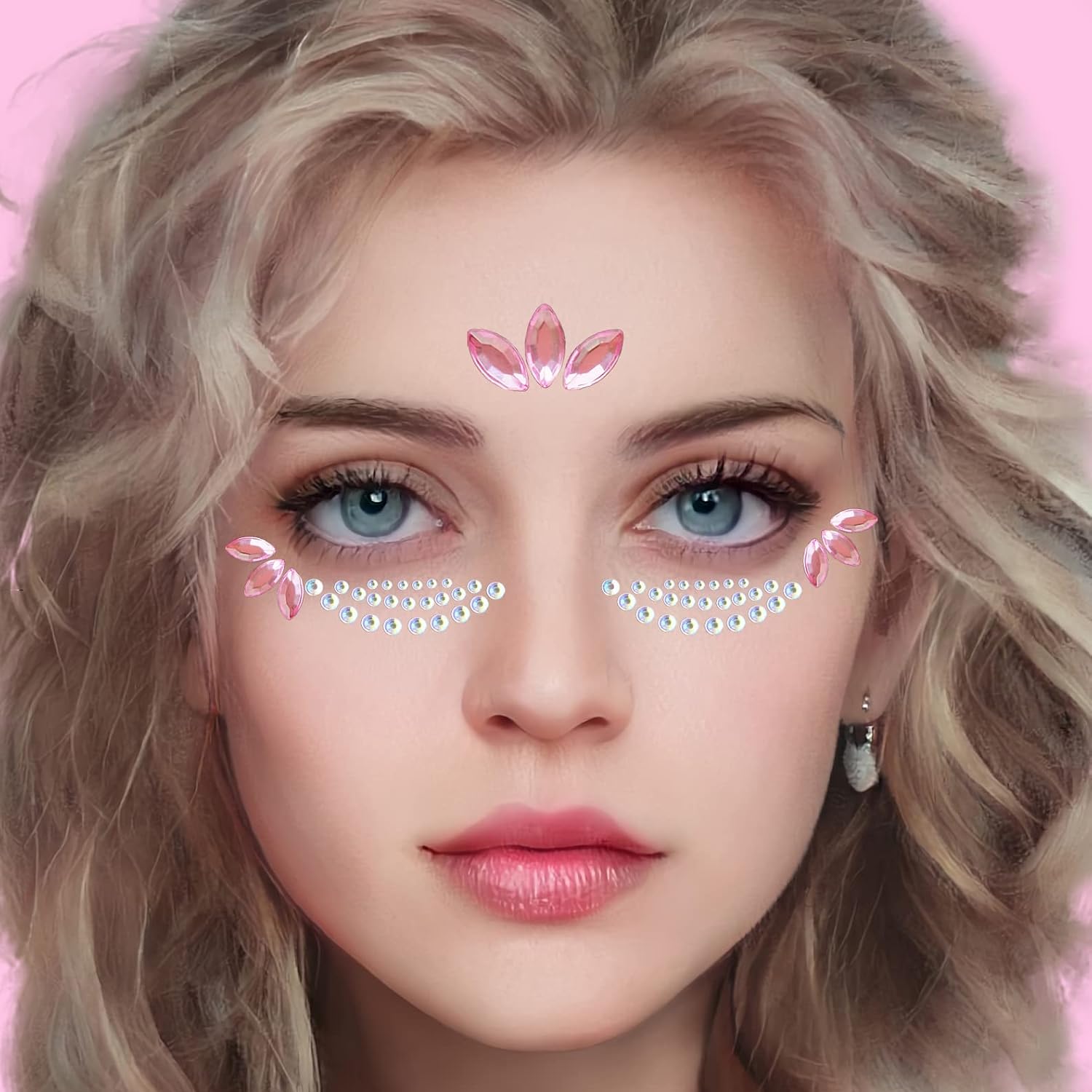 9 Sheets Eye Body Face Gems Makeup Jewels Rhinestone Stickers Self Adhesive Crystal Rainbow Makeup Diamonds Face Stick Gems for Women Festival Accessory and Nail Art Decorations image 4