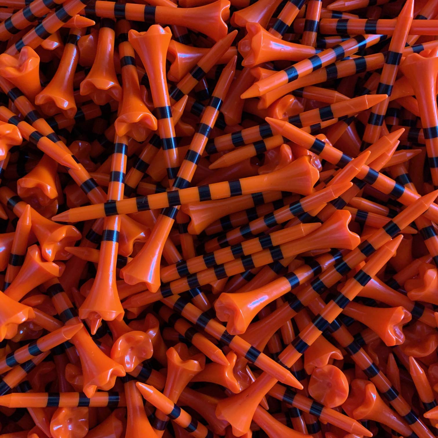 100 New Performance 3 1/4" Citrus Orange Evolution PTS Extreme Trajectory System Striped 3.25 Golf Tees