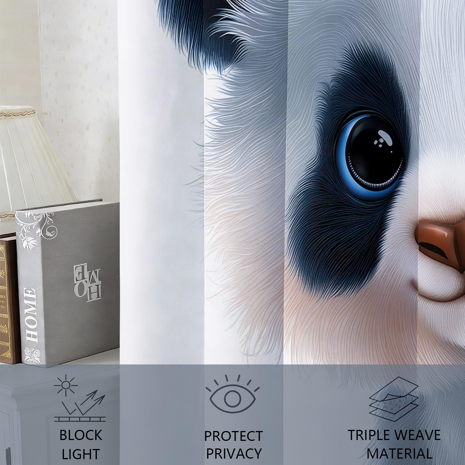 Générique Rideau Occultant Thermique Isolant Anti, Mignon Ours Balançoire s Abeilles Arbre Rideaux Fenêtre Opaques à Oeillets Anti Froid UV Bruit, pour Chambre Bébé Classe 140L x 215H cm Blanc