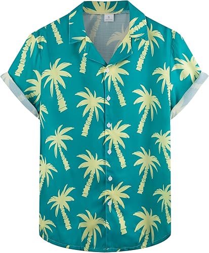 Camisa hawaiana para hombre, camisas de playa tropicales de verano, camisas de manga corta con botones, camisas Aloha casuales con botones