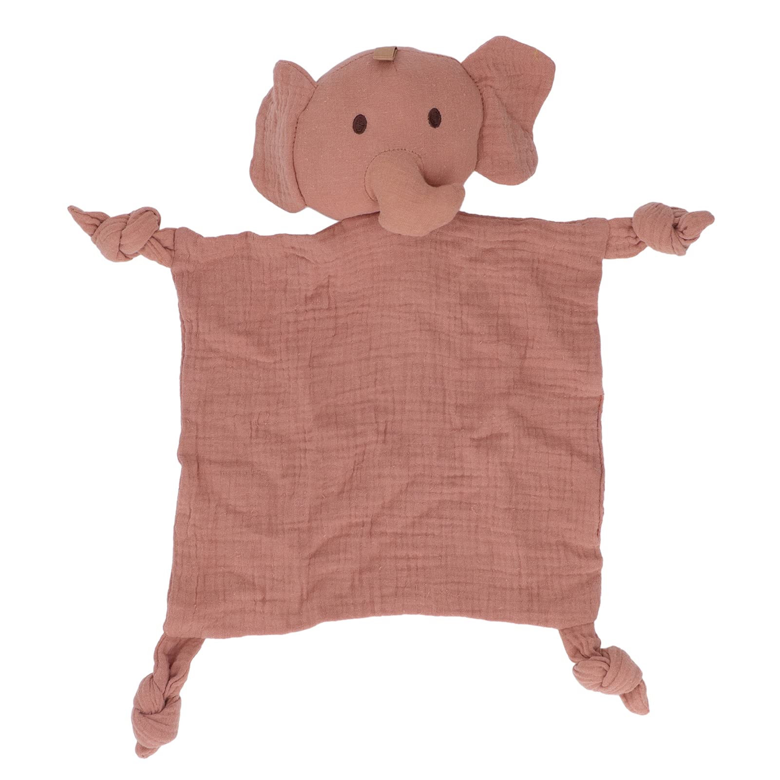 Wangcmcol Baby Soothing Security Blanket with Bell, Bite Knots for Teething, Soft Cotton Knit, Machine Washable for Infant Comfort (Brown)