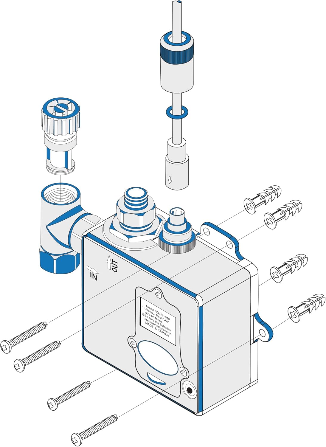 Central Brass Single Hole Deck Mount Electronic Sensor Faucet in Matte Black