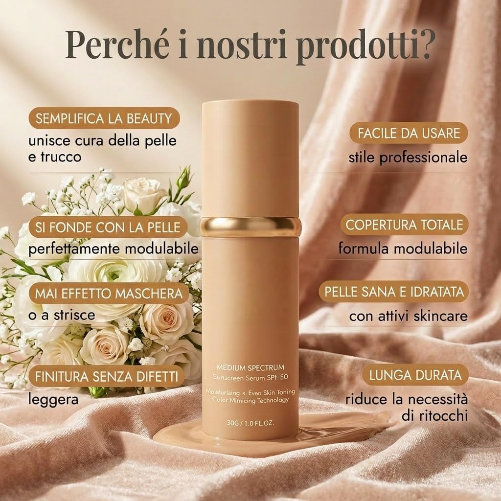 Dermaglide 4-en-1 Foundation — Fondotinta Leggero Coprenza Media Modulabile Finitura Satinata 12 Ore Idratante Non Comedogeno Donna (2 PCS)