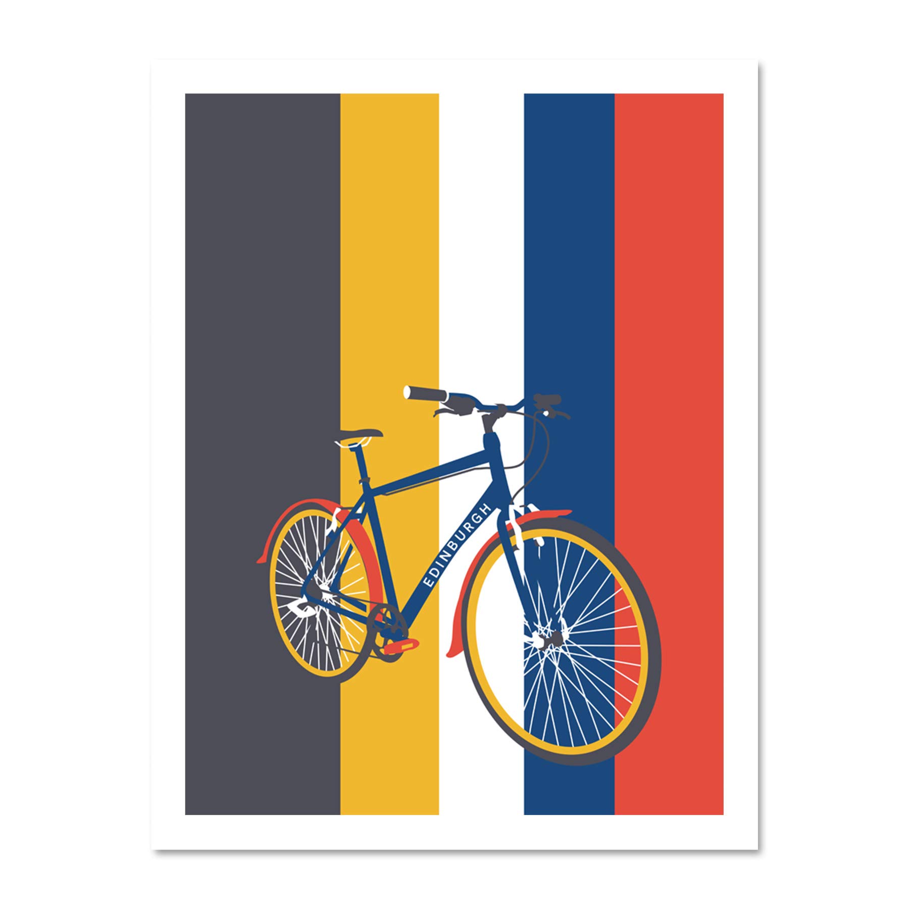 Wee Blue Coo Edinburgh Transport Bicycle 18x24 Large Framed Art Print Poster Wall Decor 18x24 inch
