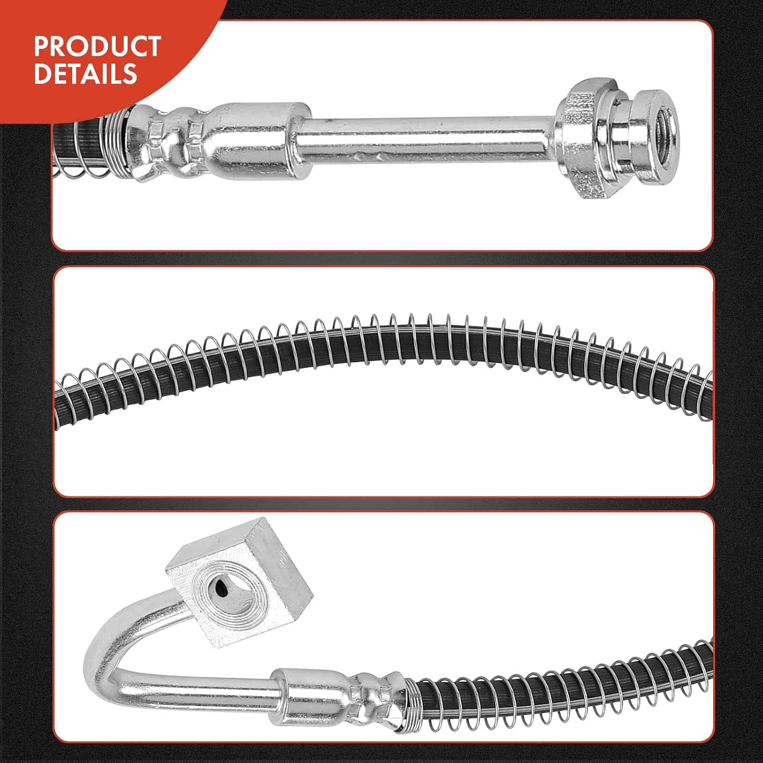 A-Premium Front Passenger Brake Hydraulic Hose Compatible with Kia Models - For Sportage 1995 1996 1997 1998 1999 2000 2001 2002 2.0L - Replace# 0K01143810C
