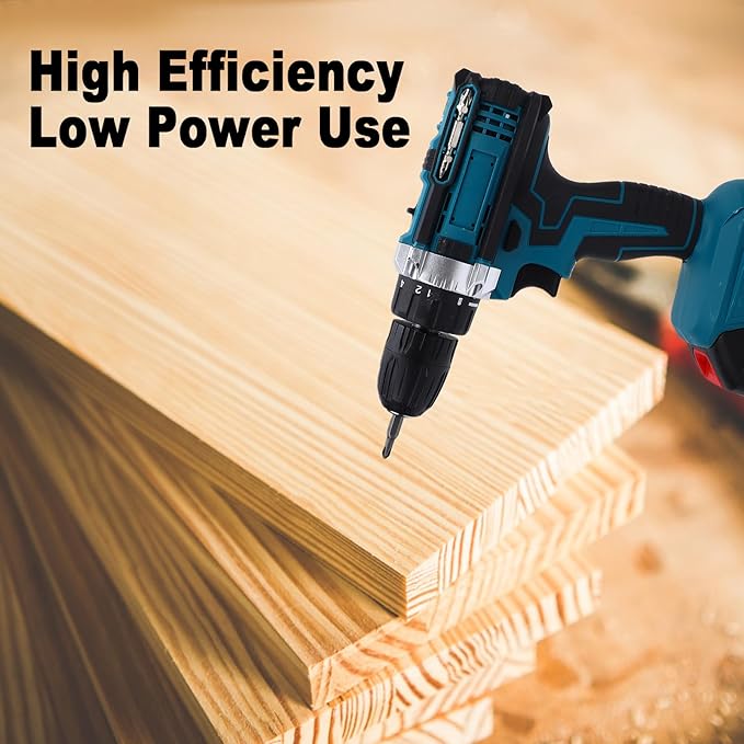 Taladro Eléctrico Inalámbrico Banapoy con Luz LED, 2 Velocidades y 2 Baterías miniatura 2