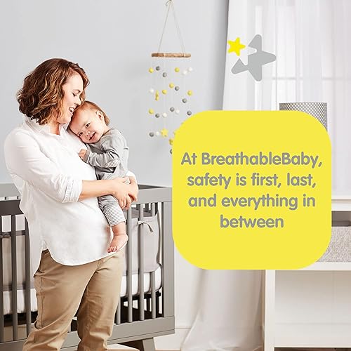 Miniatura 2 de BreathableBaby Forro de malla transpirable para cunas de tamaño completo, malla de lujo de 0.157 in, rosa concha (tamaño 4FS cubre 3 o 4 lados)