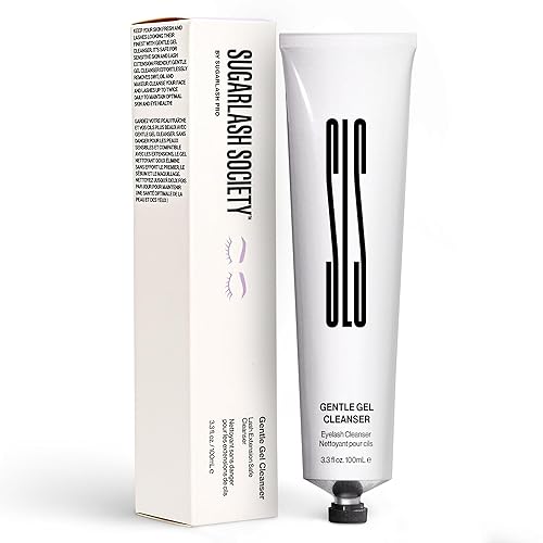 Sugarlash Society - Limpiador de gel suave  Lavado facial suave y removedor de maquillaje  Limpiador suave seguro para pestañas naturales y