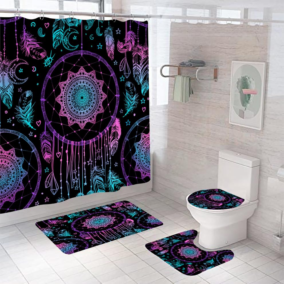 Tapis de douche antidérapant 50x80cm capteur de rêves absorbant pour WC