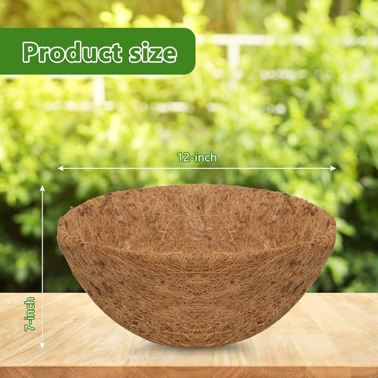 Vumdua 12-inch Coco Liner, 4 Pcs Thick Coco Fiber Replacement Liners for Hanging Basket, Garden Flower Pot (Round)