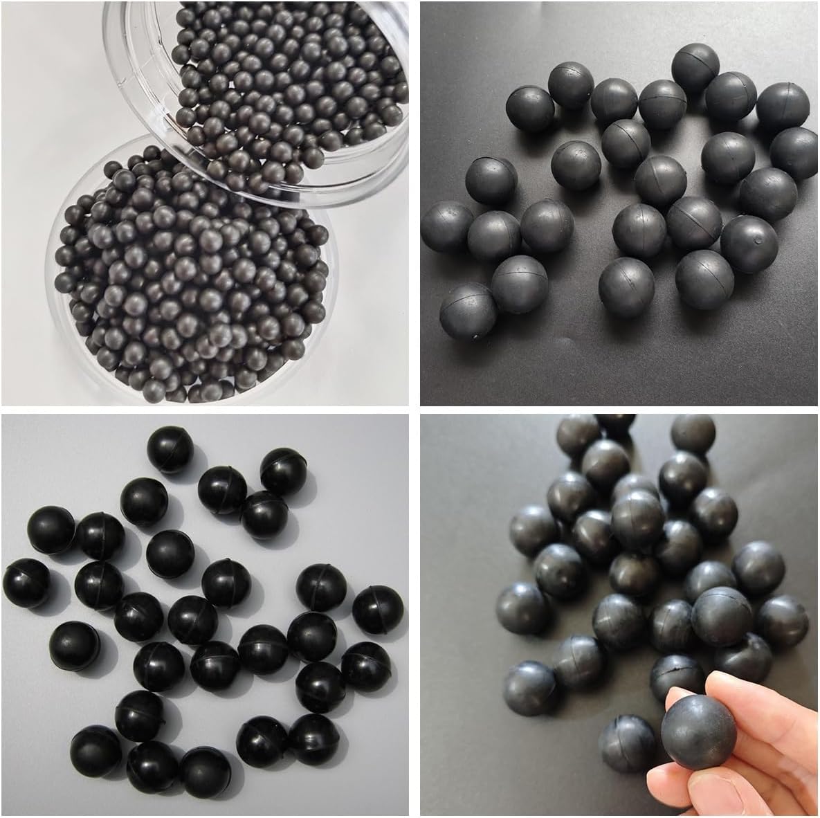 10/50/100Pcs Black Solid Rubber Ball Bouncy Balls Round Spheres Dia 2mm to 20mm for Training Exercise Massage(100pcs,18mm)