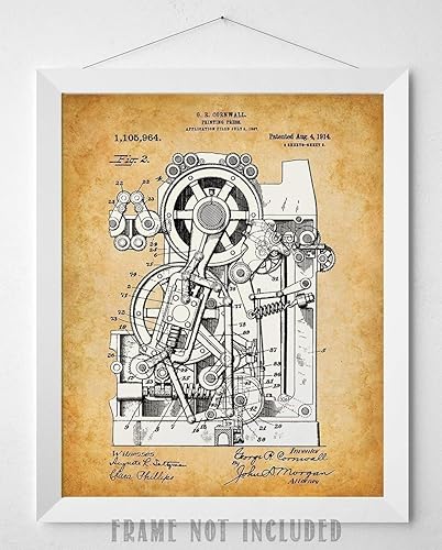 Miniatura 9 de Printing Press Patent Print - Classic Home Office Decor, Printing Shop House Wall Art Display, Gifts for Publisher Writers and Journalists, 11x14