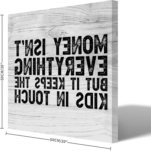 Miniatura 2 de COCOKEN Lienzo decorativo de pared de 20 x 20 pulgadas con cita inspiradora "Money Isn't Pict", obra de arte para cocina, baño, dormitorio, sala de