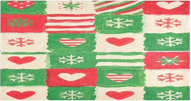 Happy Christmas Snowflakes Checkered Colorful tub mat Non Slip Absorbent Bathroom Rugs Non Slip for Toilet Accessories decoracion 39 x 20 in de alfombras para ba?o