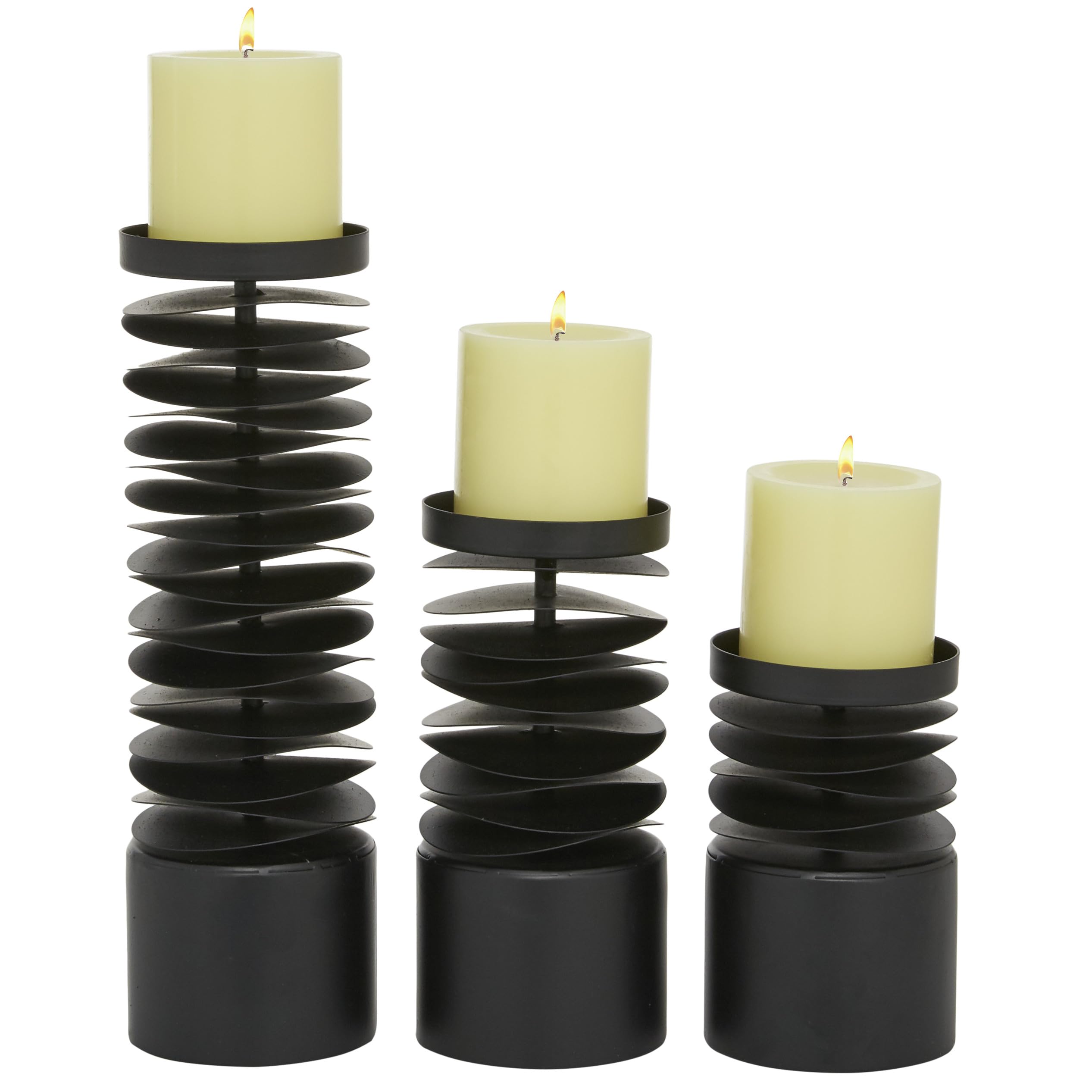 Bougeoir noir Deco 79 de haute qualité au fini mat pour salon moderne