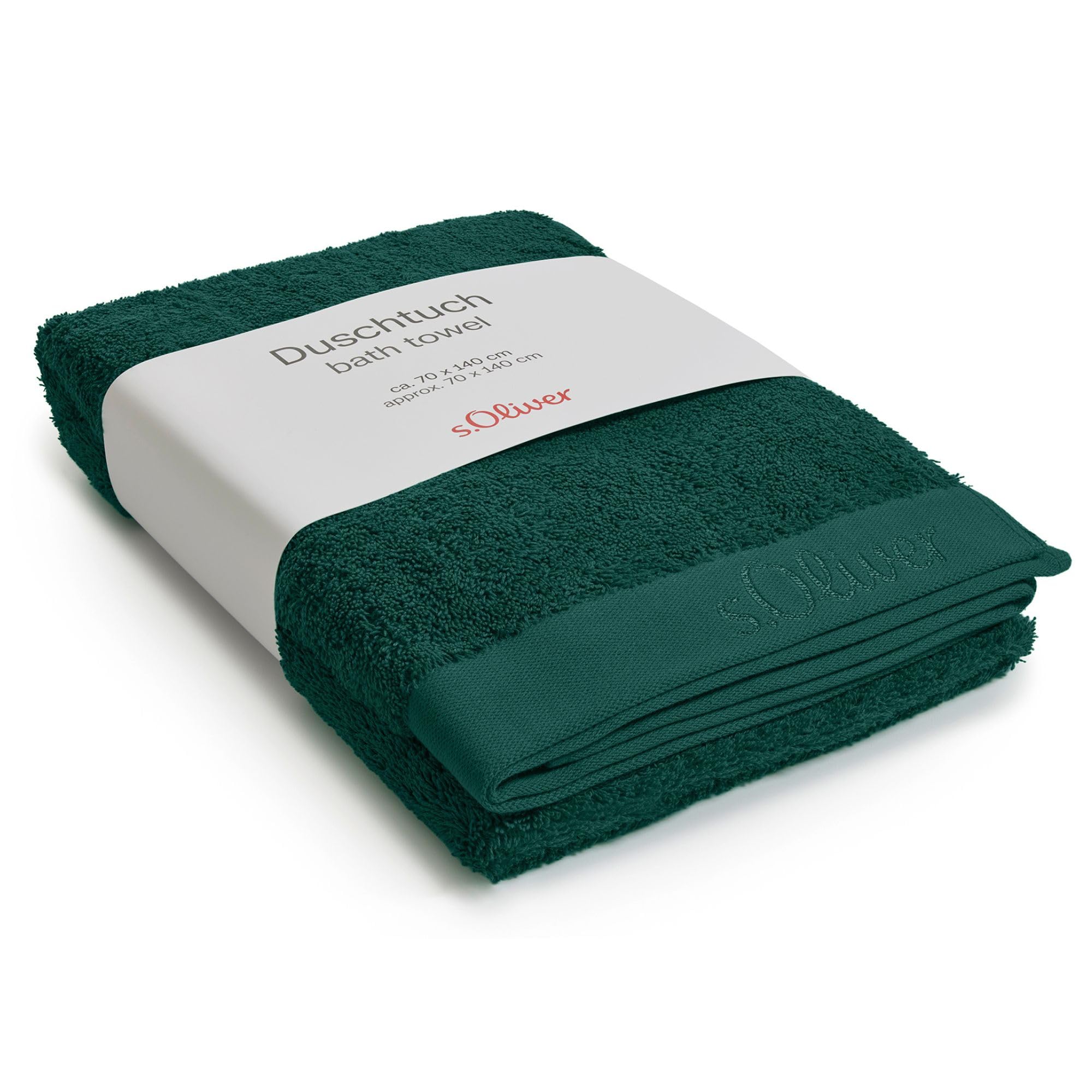 s.Oliver Duschtuch 70x140 cm - 100% Baumwolle, 600 g/m², weich & saugstark, Badetuch flaschengrün