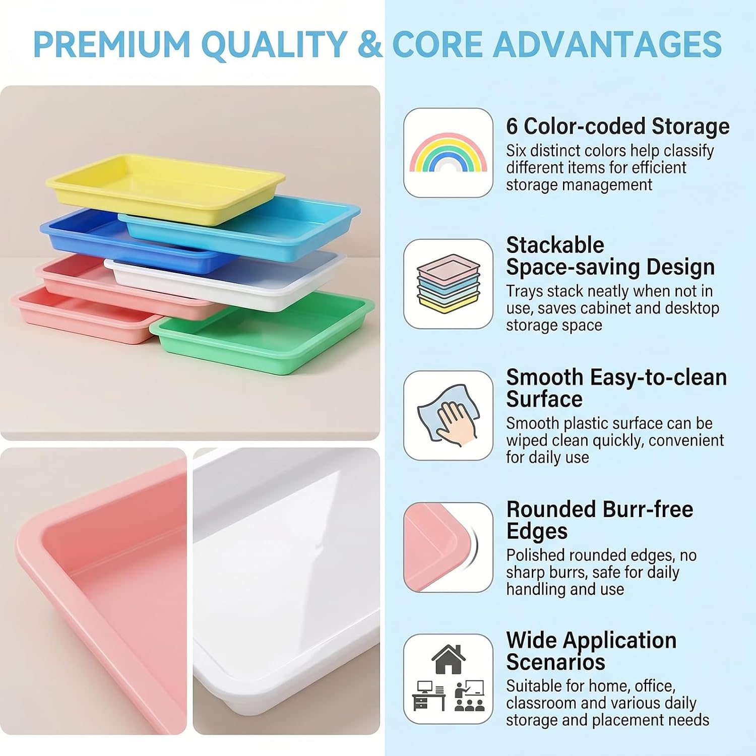 6Pcs Colorful Small Plastic Kitten Litter Boxes image 3