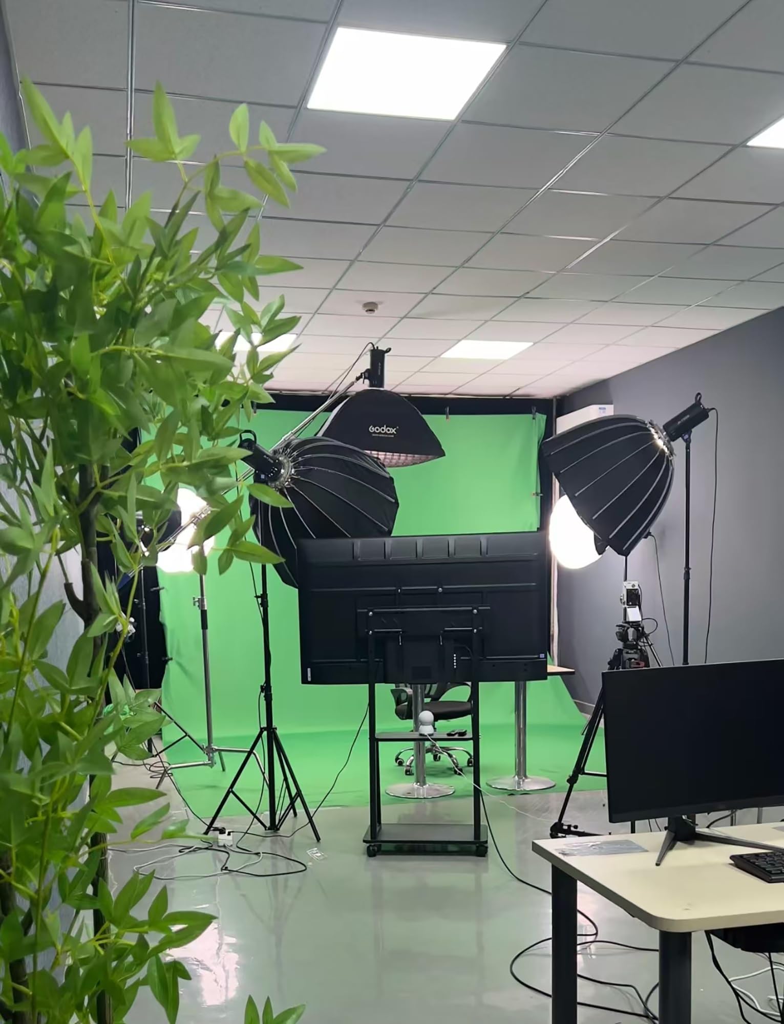 Sfondo fotografico Sfondo fotografico con schermo verde con staffa, dimensioni multiple for video Chromakey(200x300cm/78.7x118in)