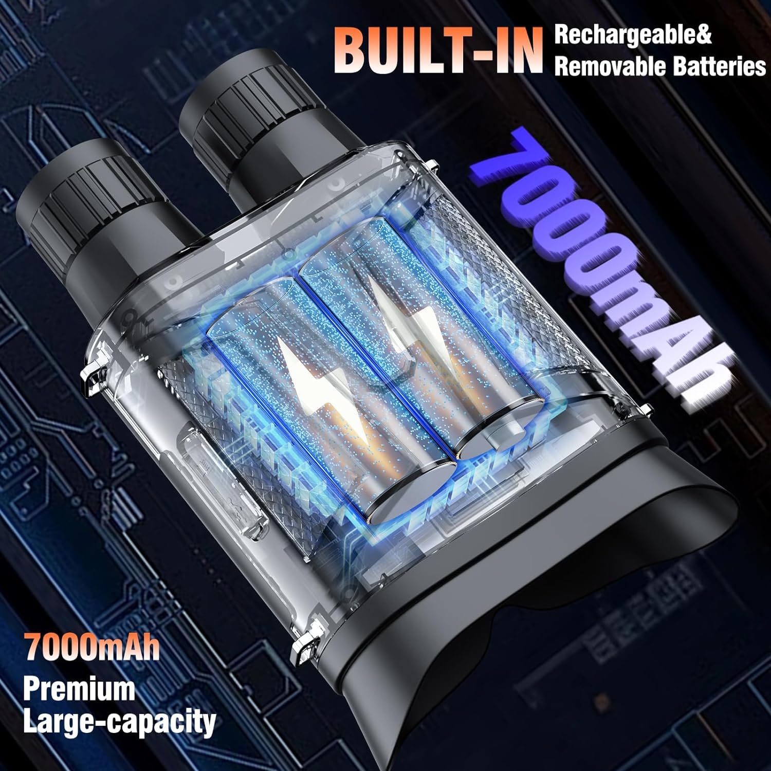 Infrarossi Binocolo Visione Notturna e Diurna Cannocchiale Professionale 4K 7000mAh Ricaricabili 4" TFT di Portatafino a 800M con Registrazione di HD Foto e Video