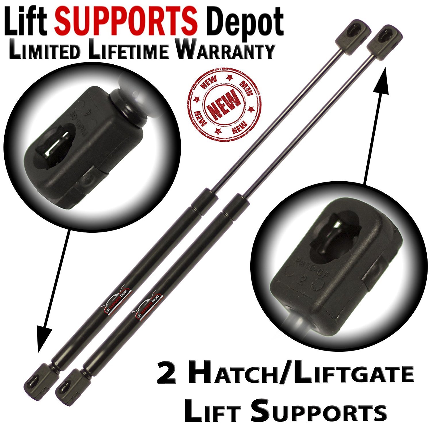 2 Pcs Tuff Support Rear Window Glas Strut 2000-2012 Chevrolet