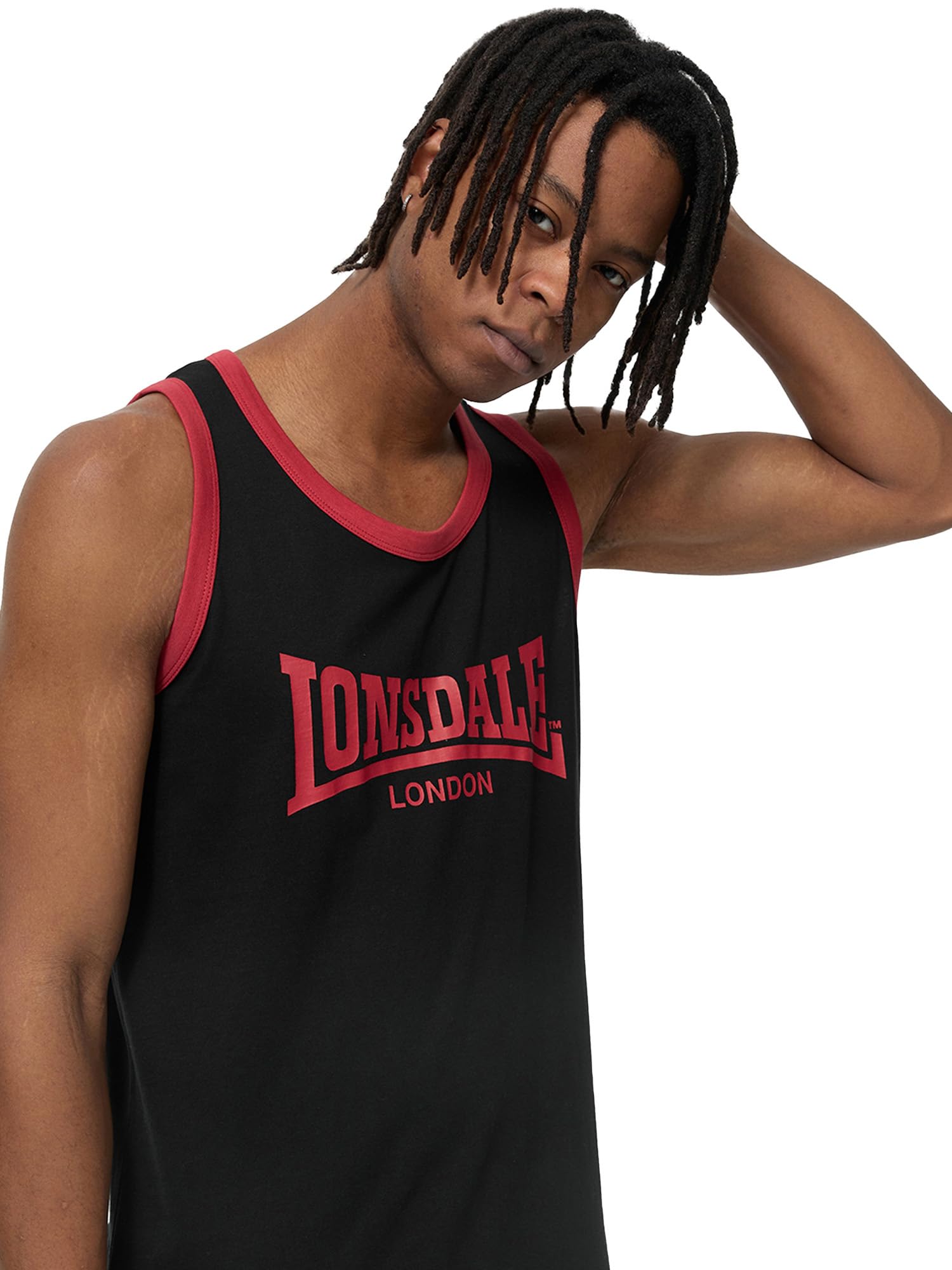 Lonsdale Herren Singlet Herren Singlet KNOCKAN Black/Red M
