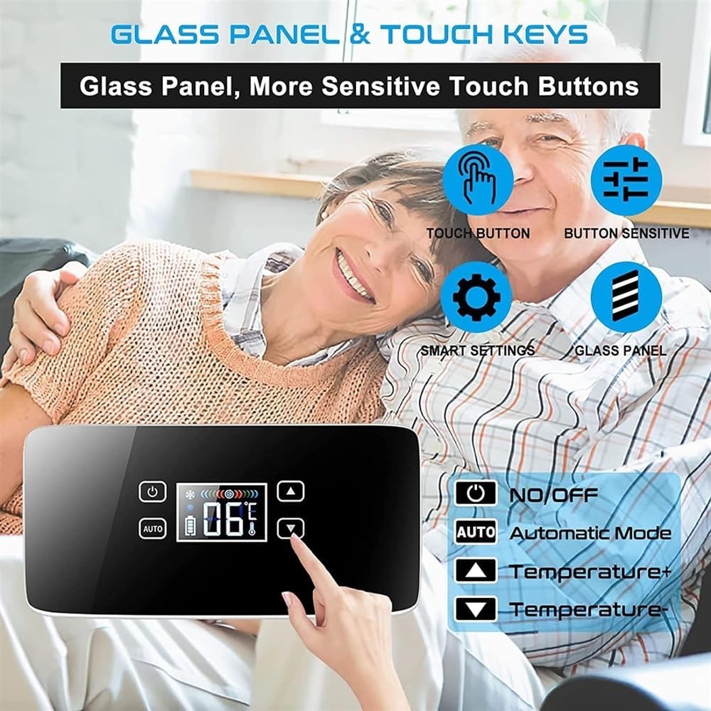 Insulin Cooler Case Diabetic Cooler Box Mini Drug Refrigerator Keeping Cooling 2-8℃ Portable Car Insulin Cooler Box with LCD Screen, Alarm, 2 Battery Pack & USB Chargerable