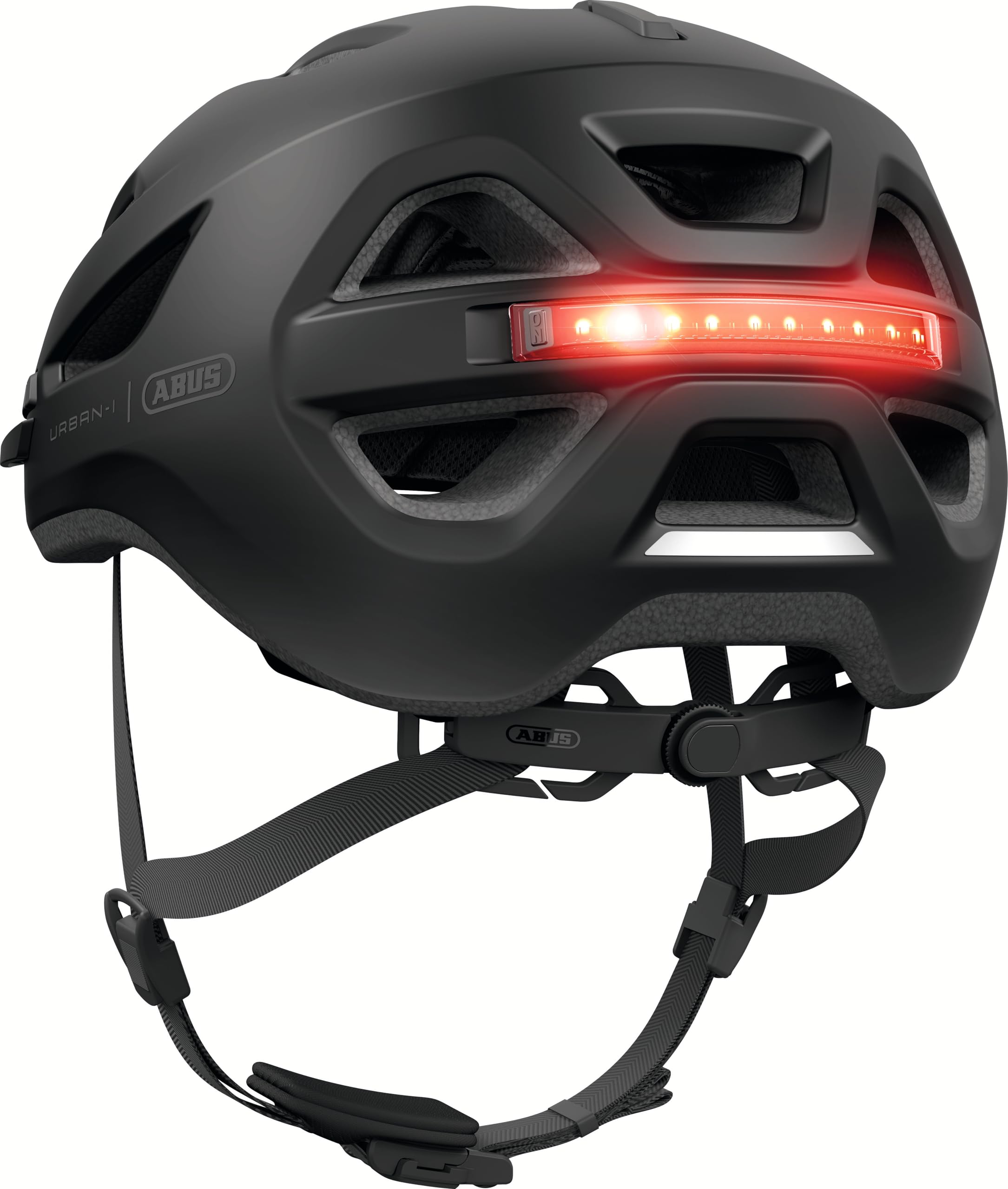 ABUS Casco Urbano Urban-I 4.0, Taglia XL, nero | Casco city uomo e donna, 16 prese d'aria, rete antiinsetti, apertura coda, chiusura Fidlock, In-Mold
