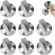 8 Pcs Cooker Knobs Replacement, 6MM Universal Gas Hob Knobs Metal Oven Control Knob, Stove Adaptors Button Accessories for Kitchen Cooktop Cookers Stoves Ovens Use, Precise Temperature Control