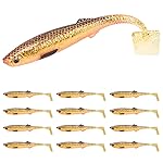 TRUSCEND Hand-Painted Soft Fishing Lures 12PCS, Paddle Tail Swimbaits, Fishing Lures for Bass Trout Crappie Walleye, Durable Plastic Bait for Bass Fishing, Shad Fishing Bait for Freshwater Saltwater