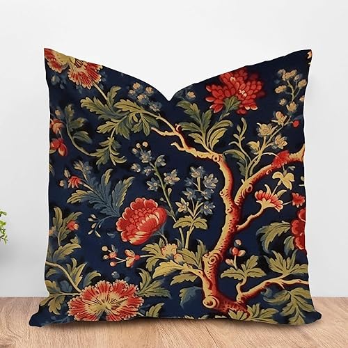 Vista 49 de ArogGeld Fundas de cojín asiáticas escénicas elegantes chinoiserie, diseño de loto verde, pájaros, jardines, funda de almohada para sofá