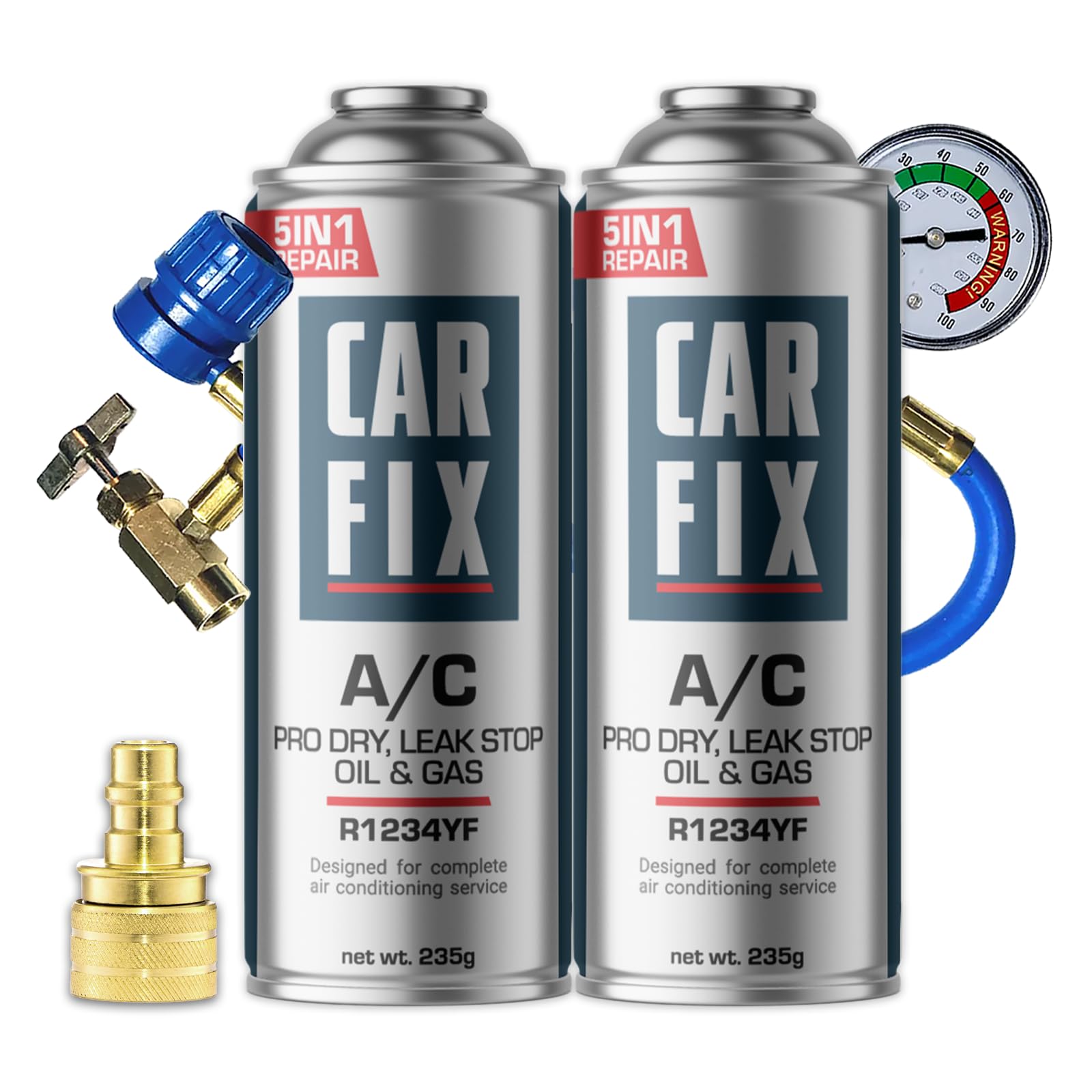 sustituto r1234yf, Sellador, refrigerante para aire acondicionado de automóviles, equivalente a 660 g, 2 latas, 5 en 1, 235g,