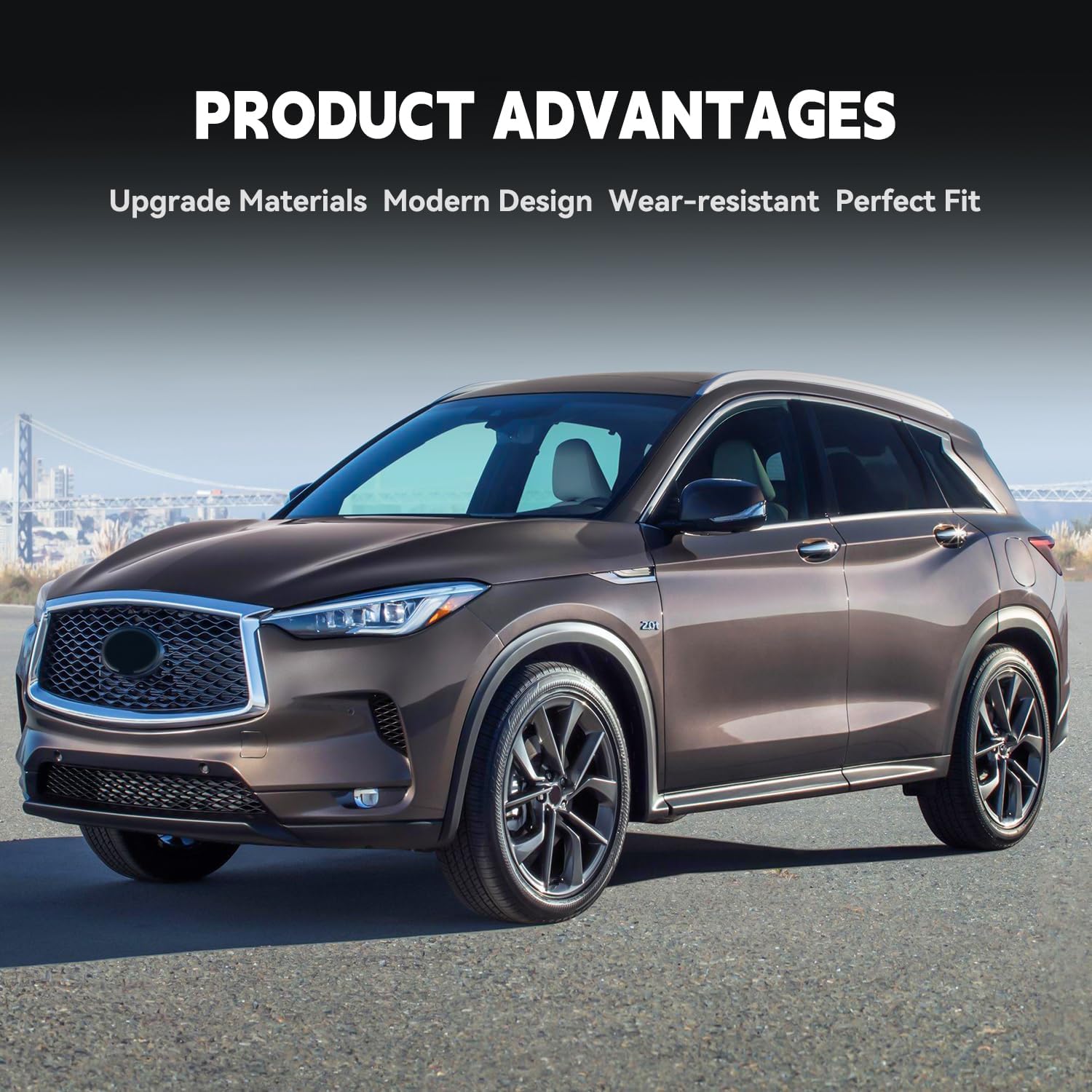 Front Upper Grille Front Bumper Grille Grill Molding Grille Trim Compatible with 2019-2023 Infiniti QX50 Replaces OEM 623105NA3A 62310-5NA3A