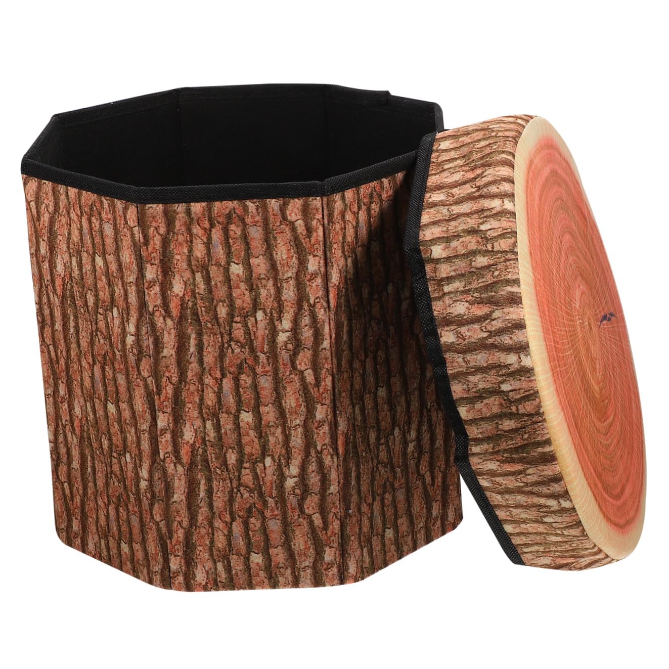 Pouf de rangement élégant en flanelle et panneau haute densité