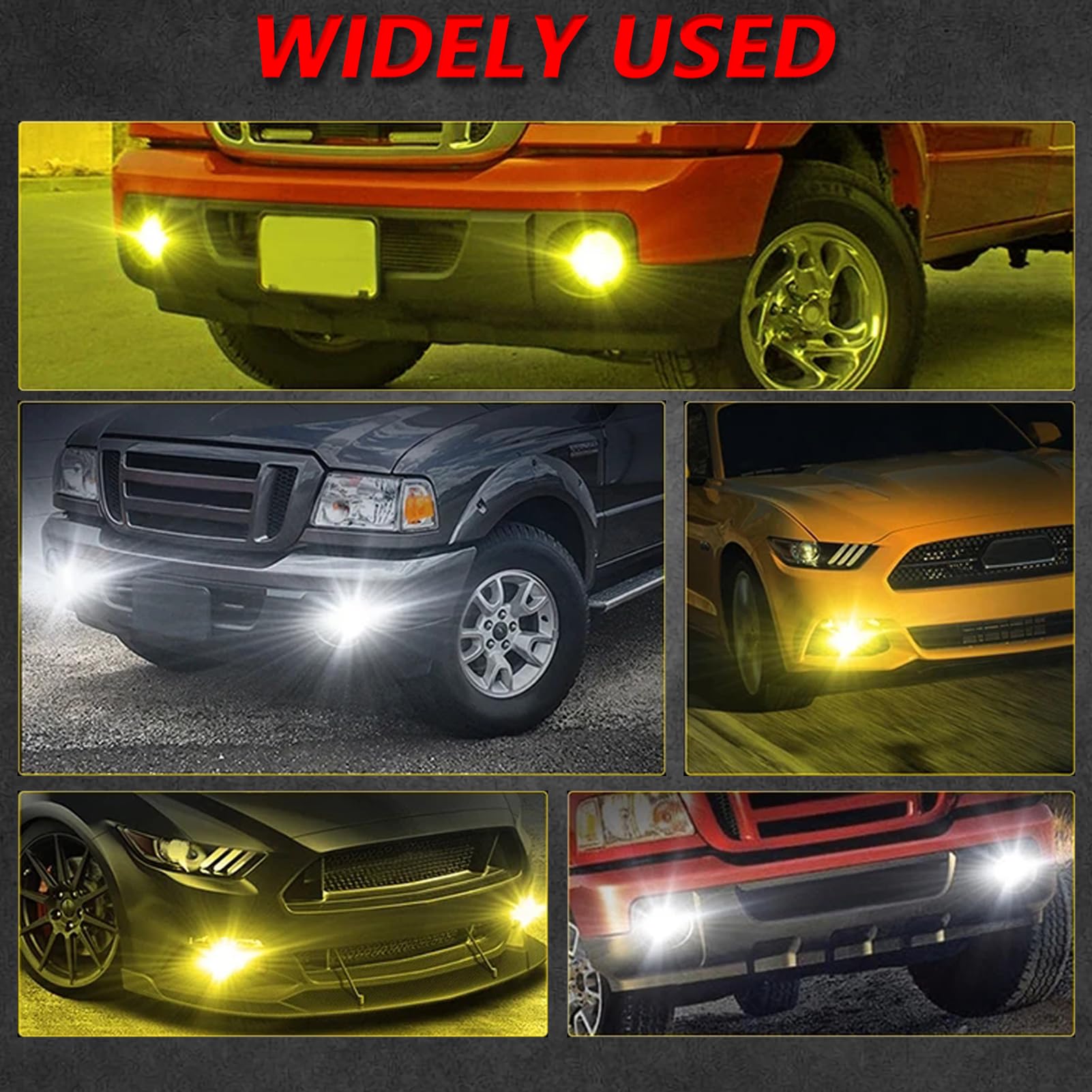 Shkalacar 2 Faros Antiniebla LED de 3 Pulgadas, Lente de Proyector LED Universal para Coche con Luz Blanca de 5500K y luz Amarilla de 3000K, Luz antiniebla LED