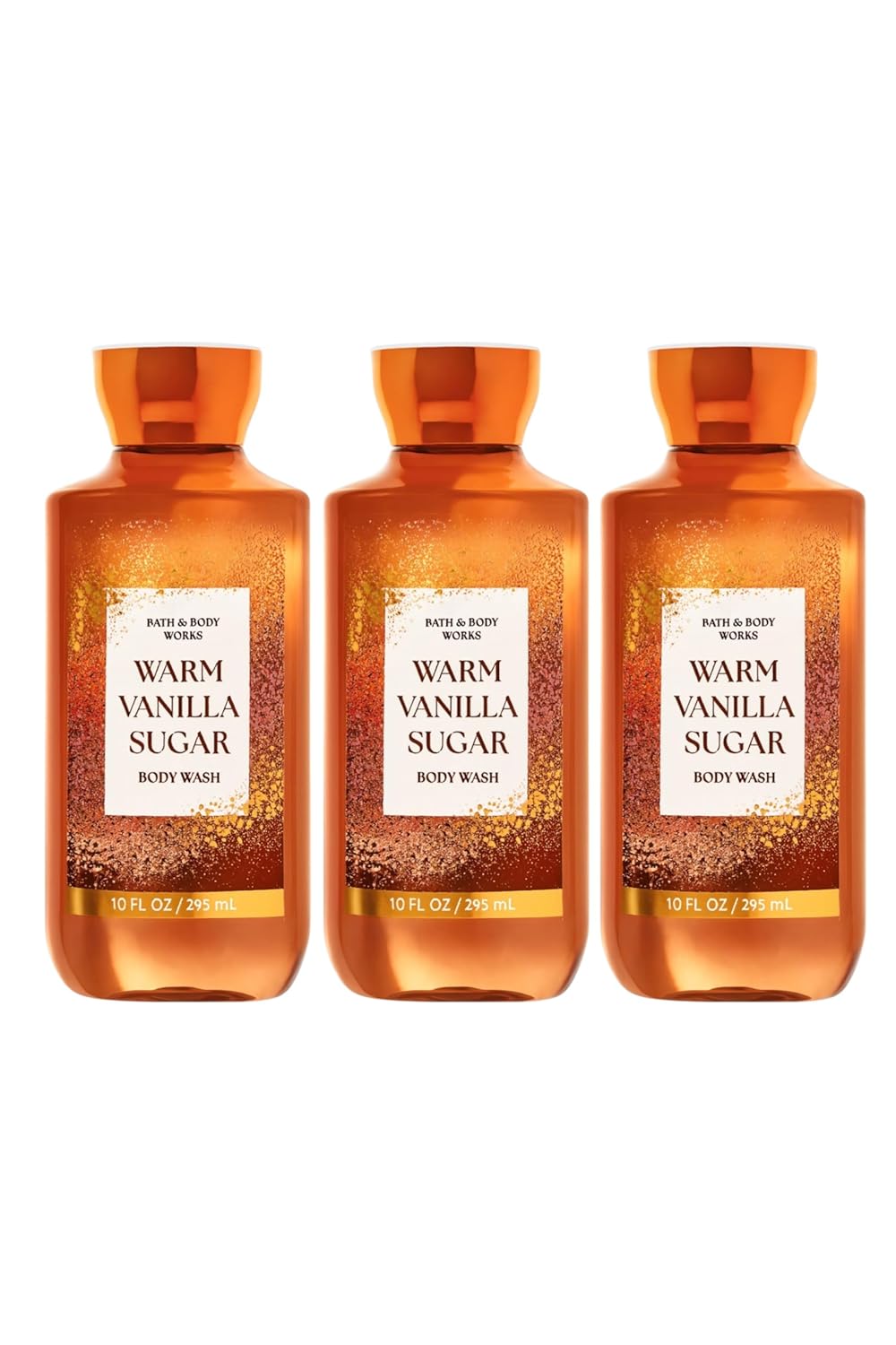 Bath & Body Works Warm Vanilla Sugar Body Wash – 3 Pack – 10 fl oz Each – Shea & Vitamin E – Vanilla, White Orchid & Sandalwood Scent