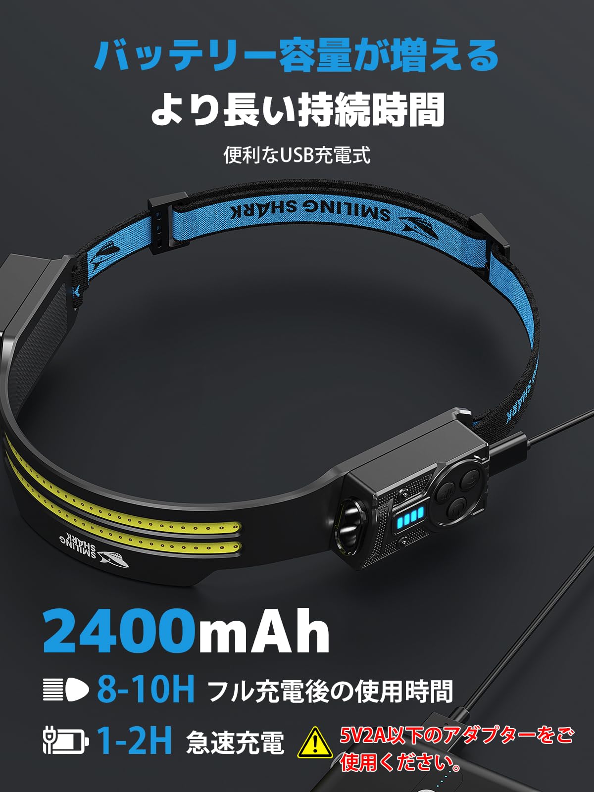Amazon.co.jp: Smiling Shark ヘッドライト TS-2 【新登場・超高輝度