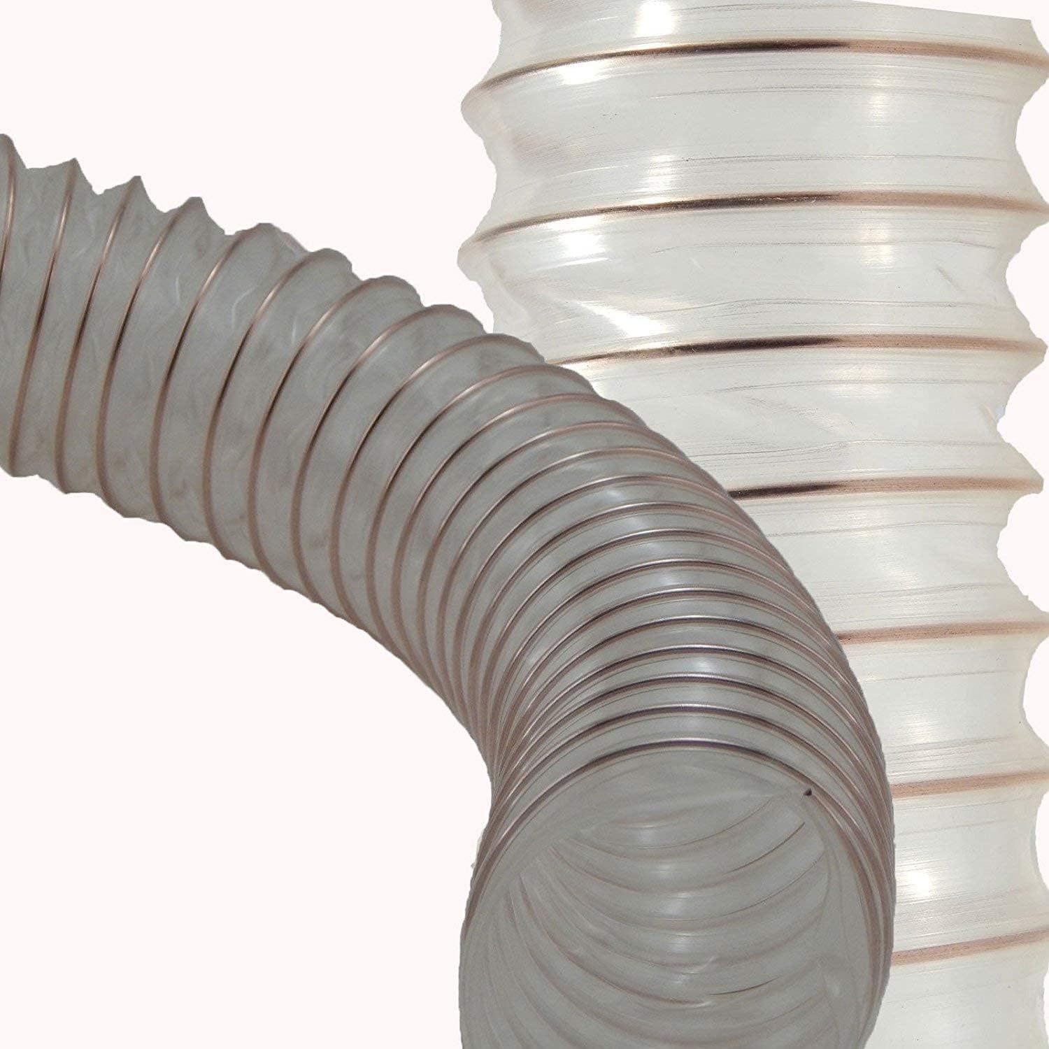TUBO POLIURETANO TRASPARENTE SPIRALATO PER ASPIRATRUCIOLI CONFEZIONE DA 2 MT DIAMETRO INTERNO 100 mm