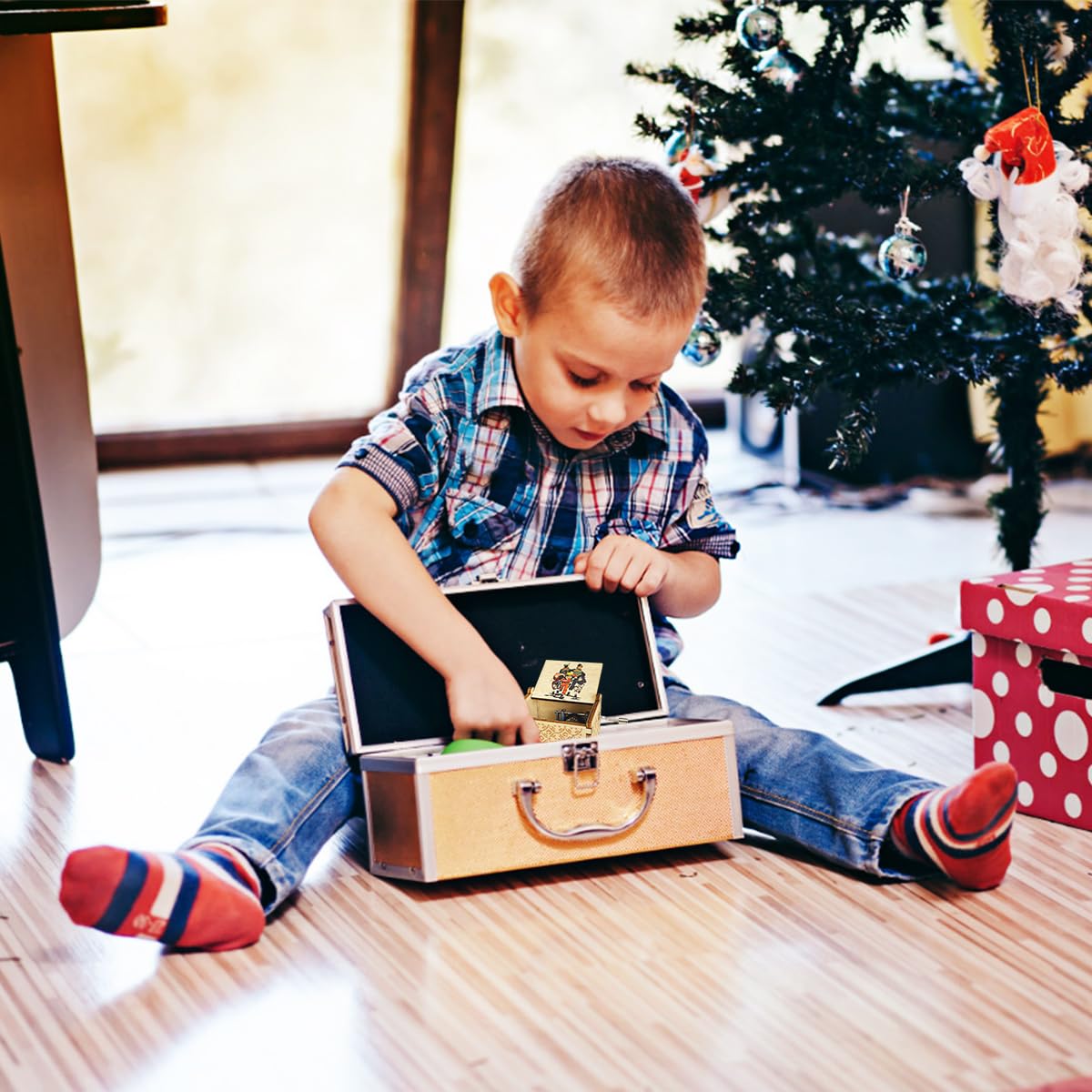 Carillon In Legno Titan Con Manovella - Music Box Regalo Per Compleanno O Natale - Foto 5