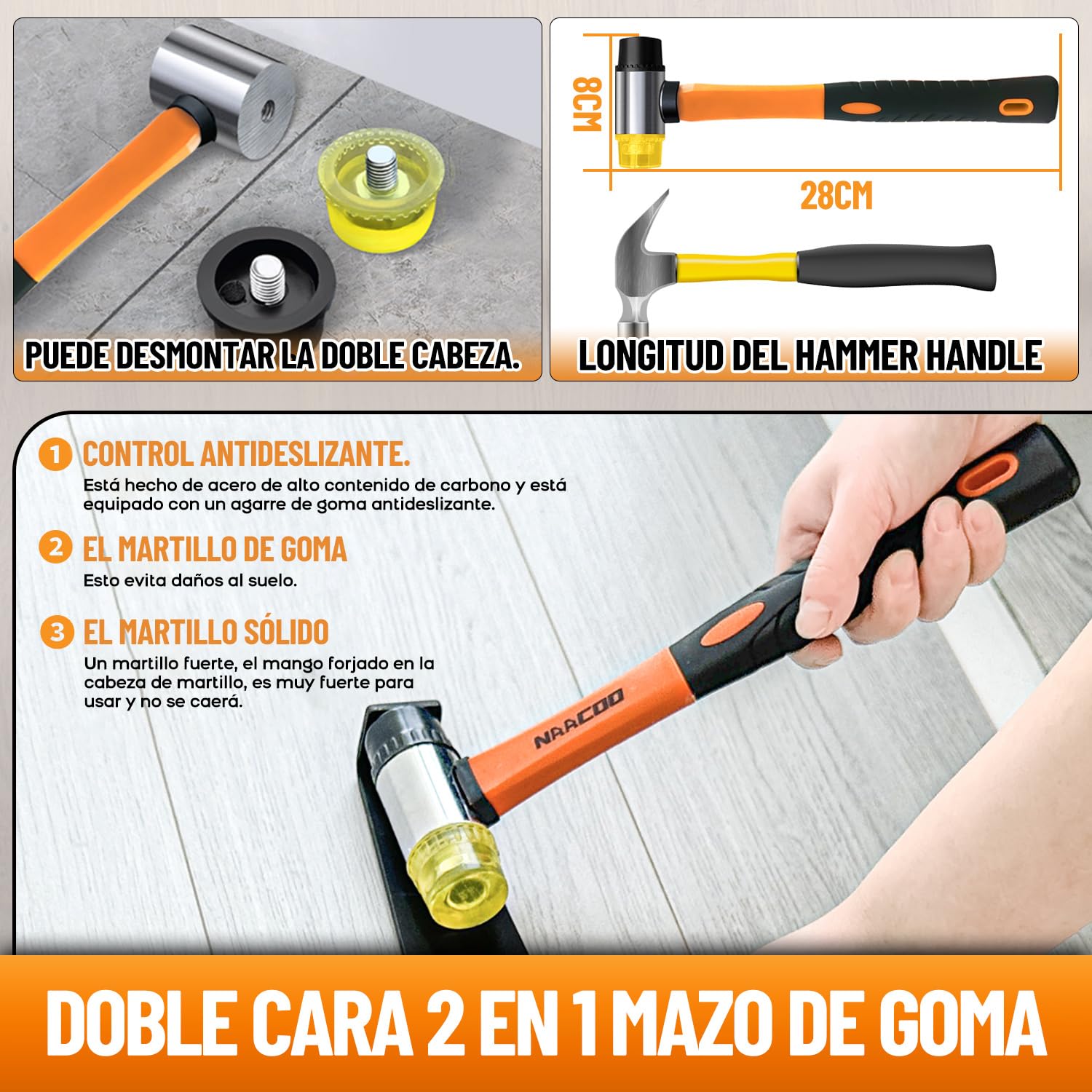 Zozen Herramientas laminadas/bastidores de vinilo,pisos de madera de vinilo golpeando bloques con-doble cara con ranuras, palancas, 40 almohadillas de suelo, martillo de goma. Kit de montaje de suelo.