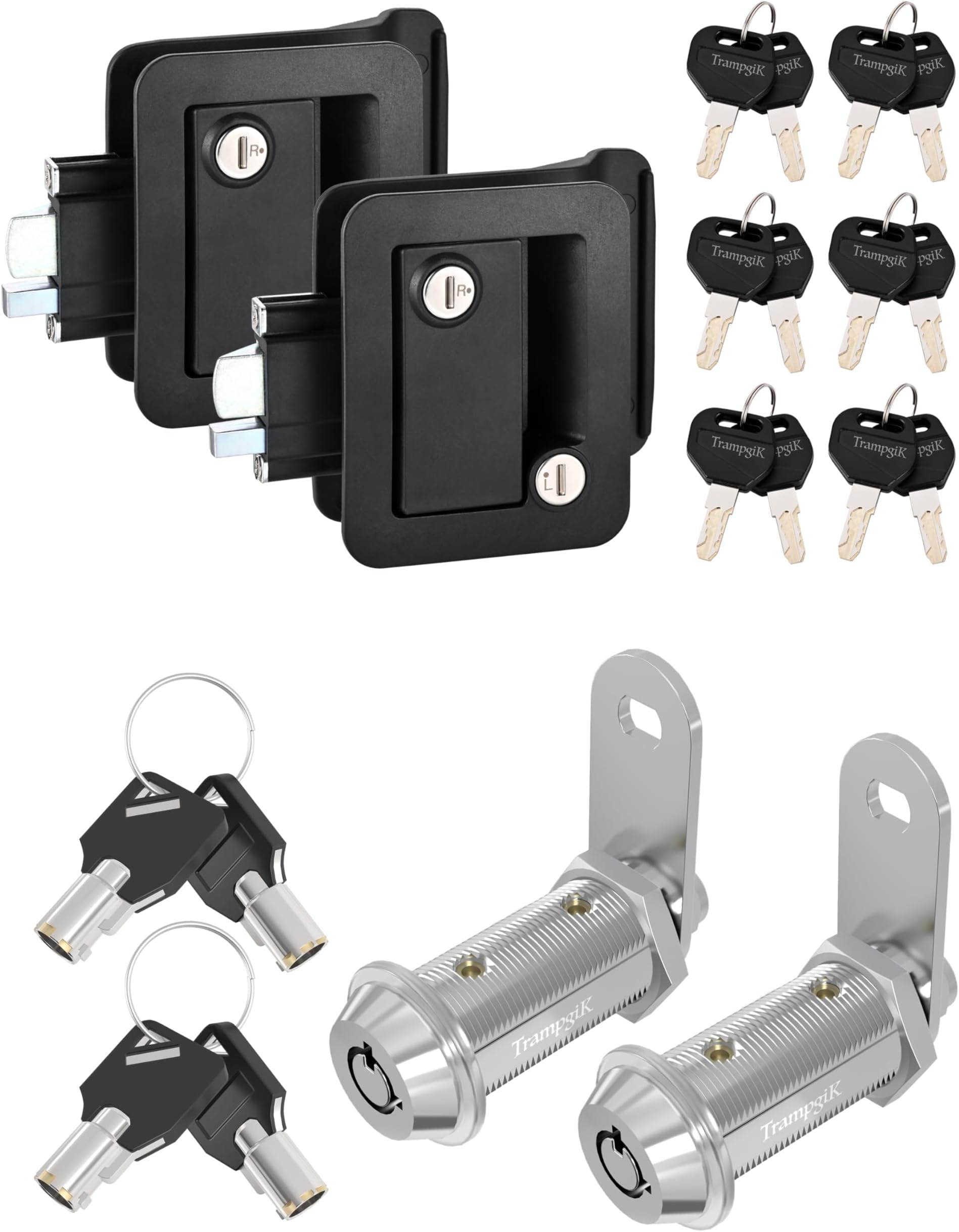 Engineering Plastic Camper Door Lock Pack of 2 & RV Storage Locks, 1 1/2” Pack of 2