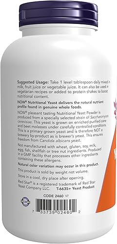 Miniatura 3 de NOW Suplementos levadura nutricional en polvo fortificado con vitaminas B adicionales 10 onzas