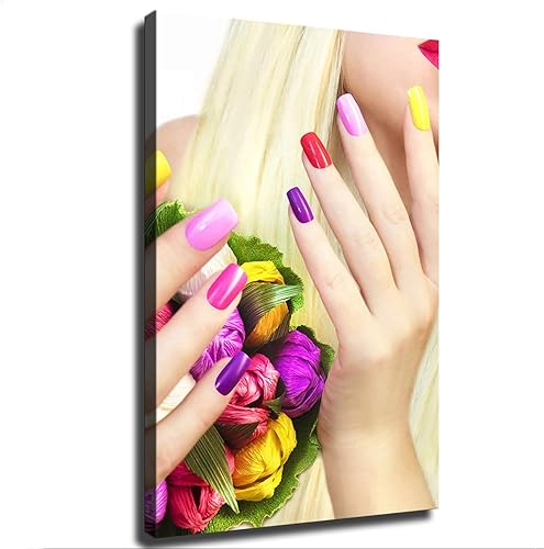 ISKADO Póster de salón de belleza de uñas de moda y arte de pared, póster moderno para decoración del hogar y dormitorio (sin marco, 24 x 36