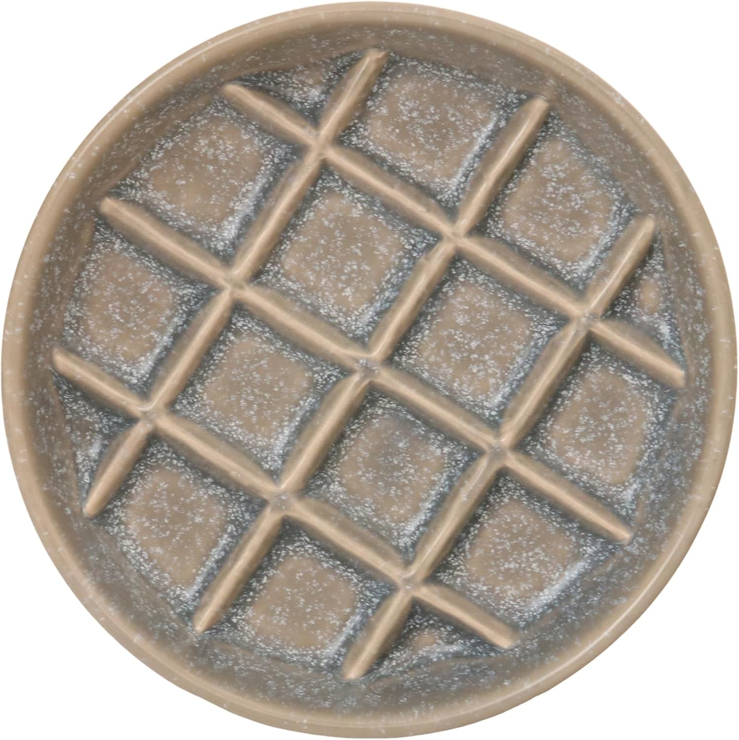 Ceramic Slow Feeder Bowls 6 Inch Shallow Whisker Friendly Food Bowls Grid Dishes Pet Plates for Cats and Puppies, Dishwasher Safe (Grey)