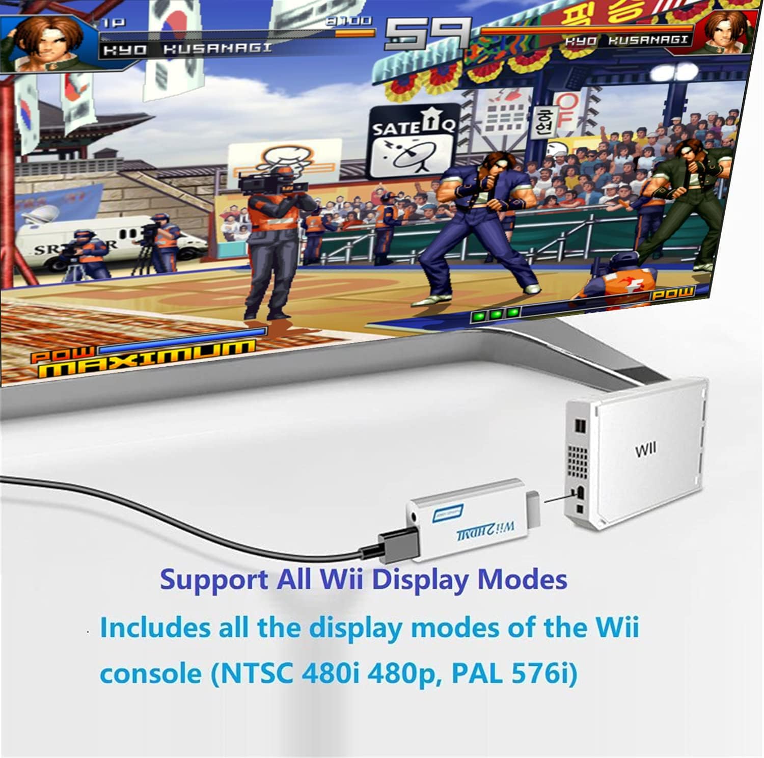 Wii to HDMI Adapter, Aolirot Wii 2 HDMI Converter Wii to HDMI 1080P/720P Video Adapter Wii to HDMI Converter Wii HDMI with 3.5mm Jack Audio Input and Output