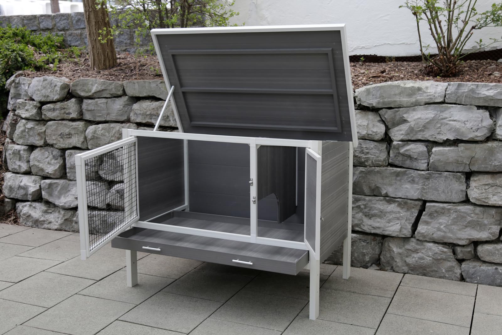 Kerbl Pet Kunststoffstall Samy XL, Hasenstall, 116x73x92cm, für Hasen, Kaninchen, wetterfest, einfache Pflege, langlebig