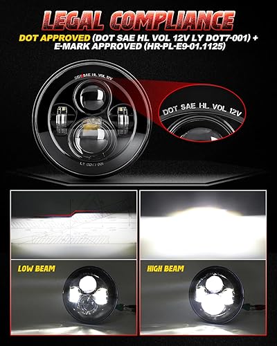Miniatura 3 de Faros led delanteros con polarizado, 7 pulgadas, aprobados por DOT más luces led para niebla Cree, 4 pulgadas, para jeep Wrangler modelos 97 a 2017