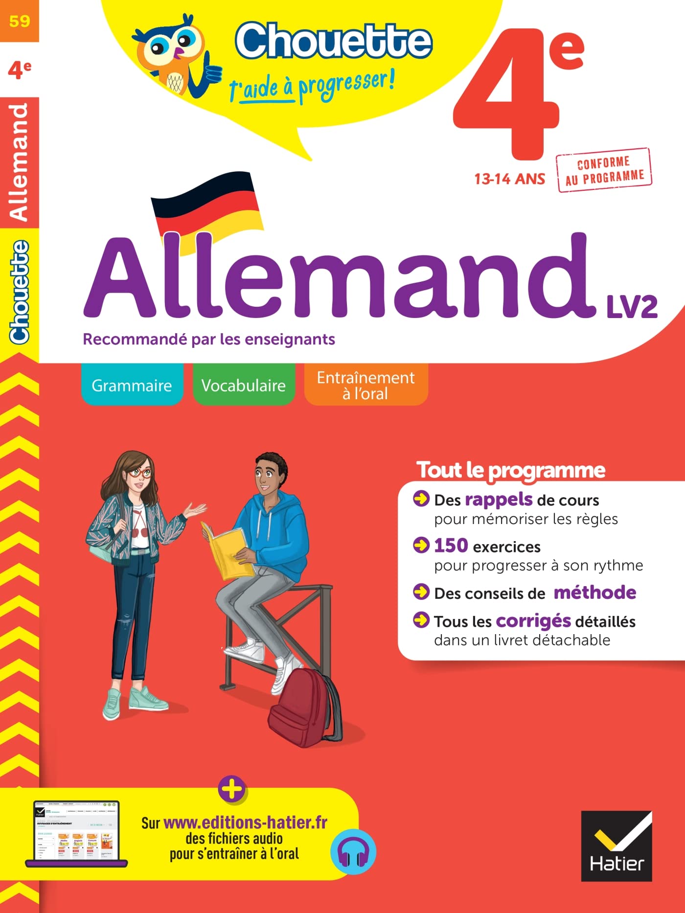 Chouette - Allemand 4e - LV2 (A1+, A2): cahier de révision et d'entraînement recommandé par les enseignants