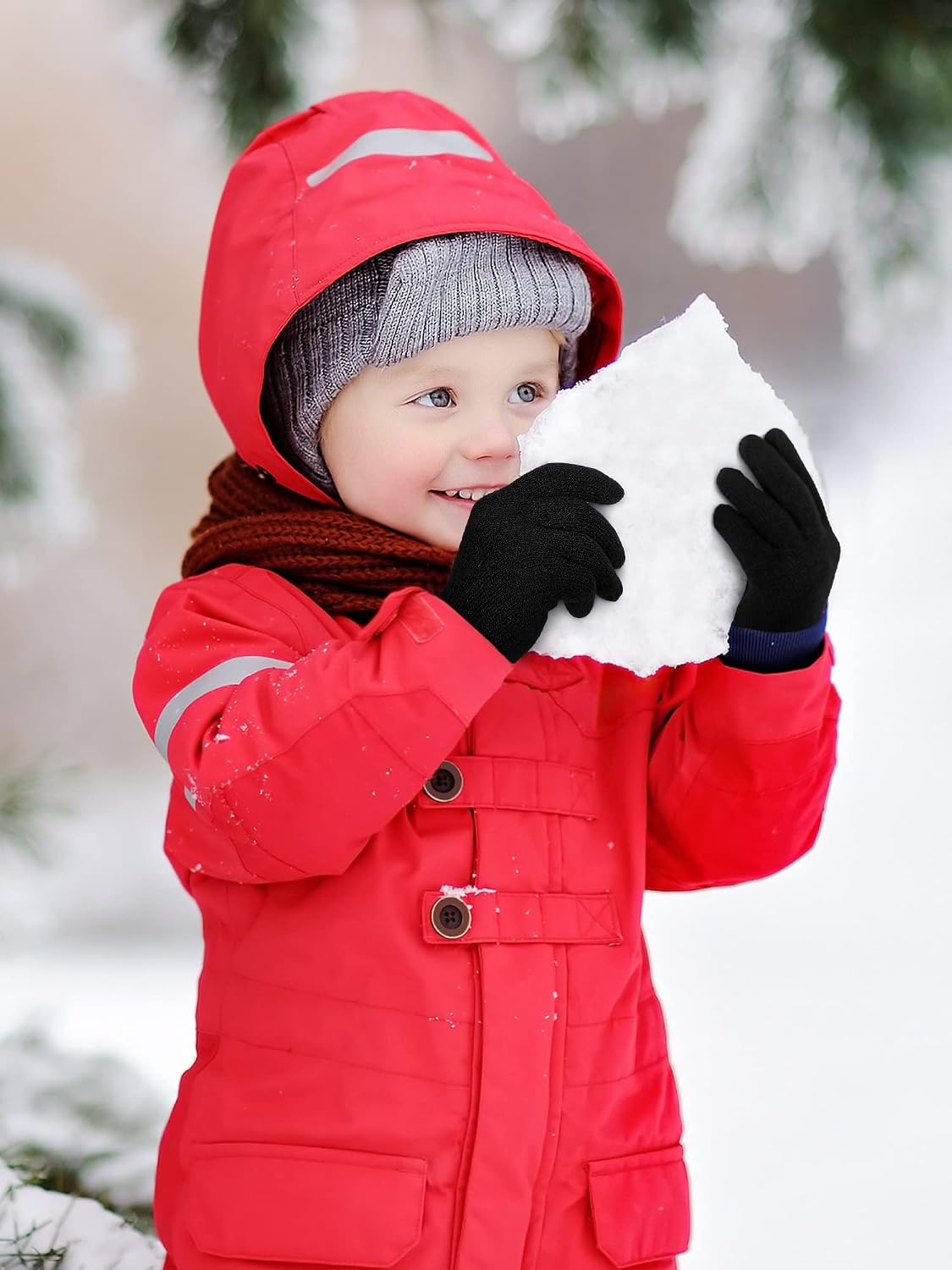 Boao 3 Pairs Toddler Mittens Kids Gloves Winter